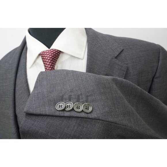 Abla Napoli x Attolini S180s Wool Gray 2 Pc Suit Jacket Pants Sz 44 BRAND NEW - Picture 5 of 11